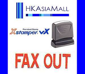  FAX OUT } Pre Inked Self Inking Red Ink Rubber Stamp (1348) NEW  