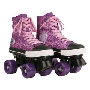 Purple Pink Hi Top Quad Girl Skates Canvas Sneaker Upper J12 Junior 12 
