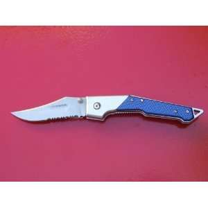  5 Half Serrated Pockrt Knife Blue Handle
