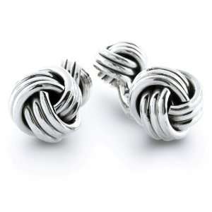   Bling Jewelry Sterling Silver French Love Knot Double Faced Cufflinks