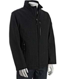 Tech Tumi charcoal wool blend stowaway hood coat   