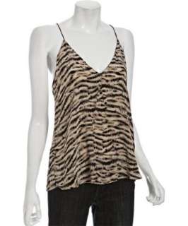 The Reformation brown tiger print Ginger crossback camisole 