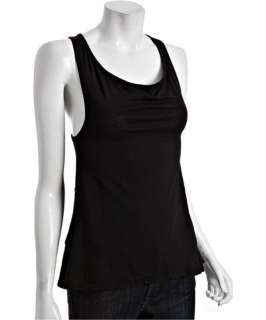 Wash + Fold black cotton racerback tank