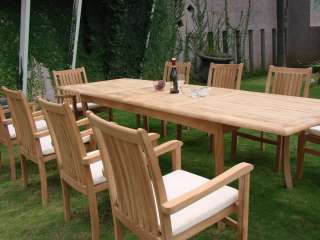 11 PC DINING TEAK STACKING CHAIRS PATIO FURNITURE NEW X02   CAHYO DECK