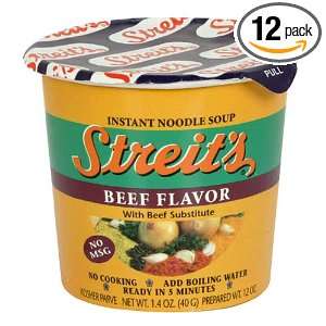 Streits Cup a Soup, Beef Noodle, 1.4 Ounce Cup, (Pack of 12)  