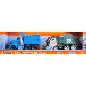  Matchbox City Action Trucks Dump Truck & Garbage Truck 