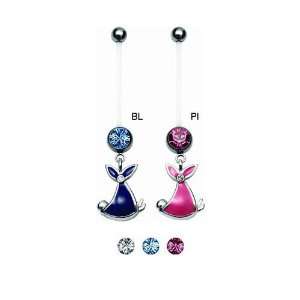  Bioflex Pregnancy Belly Ring with Baby in a Blanket Dangle 