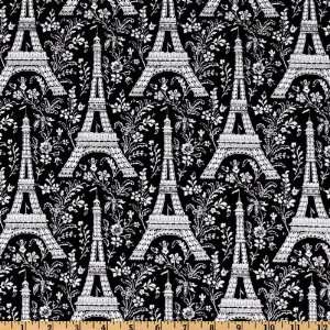   Michael Miller Eiffel Tower Black Fabric By The Yard Arts, Crafts