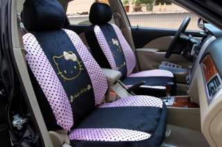   Hello Kitty Black + Pink round dot Car Auto Seat Holder / Cover  