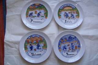 Gubbio Majolica Wall Plates, Italy, SEASONS  