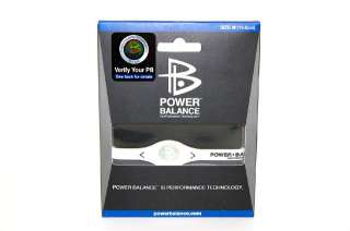 AUTHENTIC Power Balance Silicone Wristband   Medium White/Black 
