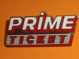 PRIME TICKET Sports Network Vtg Press Enamel Hat Pin Badge Pay per 