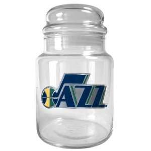  Utah Jazz NBA 31oz Glass Candy Jar   Primary Logo Sports 