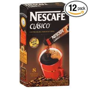 NesCafe Pure Instant Coffee Sticks, 0.56 ounces (Pack of 12)
