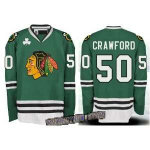   Blackhawks Green Jersey Hockey Jerseys (Logos, Name, Number are sewn