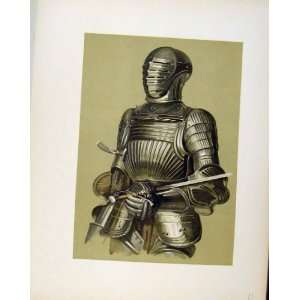   Enlarged Drawing Armour From Hall Door C1893 Old Print