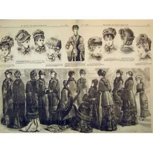   Womens Fashion Dresses 1880 Mantles Hats Capote Toque