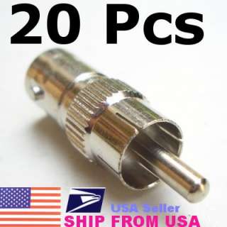 20 pcs RCA Male/BNC Female Connector Jack Plug Adaptor  