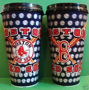 RED SOX BOSTON 2 GLASSES 3D HOLOGRAM Tumblers Cups NEW  