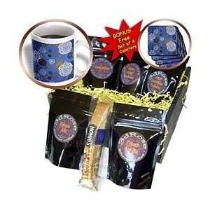   Gold Silver Black on Dark French Blue   Coffee Gift Baskets   Coffee