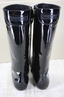   Black Patent Leather Flat Riding Boots 36.5 6 US NEW $650  