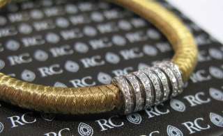 Roberto Coin 18Kt Woven Diamond Bar Bracelet YG .60Ct  