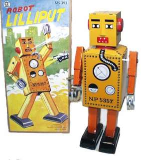 Giant Lilliput Robot Windup Tin Toy  