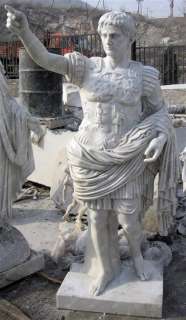 Hand Carved Augustus Prima Porta Roman Marble Statue  
