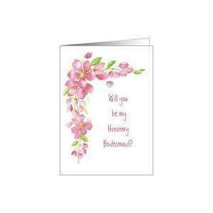 Cherry Blossom Pink   Honorary Bridesmaid Wedding Invitation Card