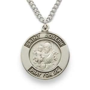  St. Joseph, Patron of Carpenters, Sterling Silver Engraved 