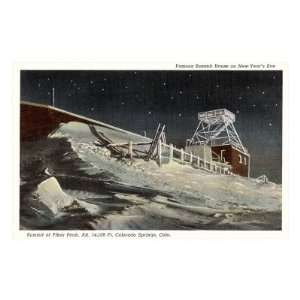  Pikes Peak Summit, Winter Premium Poster Print, 16x24 