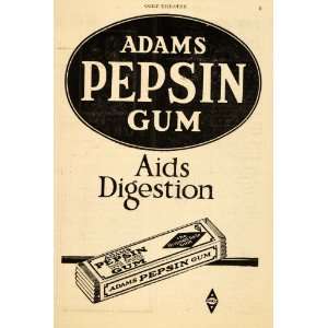  1919 Ad Adams Pepsin Gum Digestion Chicle Candy Health 