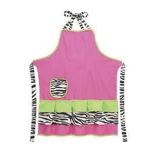  Pink and Lime Zebra Stripe Apron Cooking
