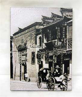 Antique Chinese 1930s SHANGHAI CITY PHOTO On Canvas Art  