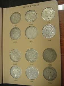 1921 1935 COMPLETE PEACE SILVER DOLLAR SET NICE ALL FINE UP TO 