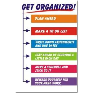  Get Organized   Classroom Motivational Poster Office 