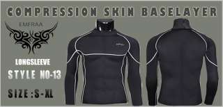 mens COMPRESSION LONG SLEEVE TOP SHIRTS base layer tight skin under 