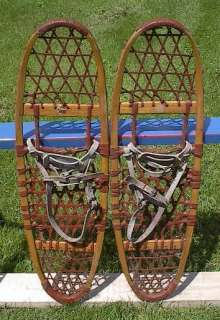 VINTAGE Indian Snowshoes 36x10 Bear Paw READY to USE  