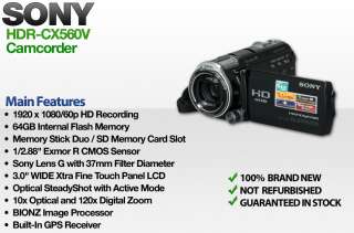 Sony HDR CX560V 64GB HD Camcorder HDR CX560V New 0846840014353  