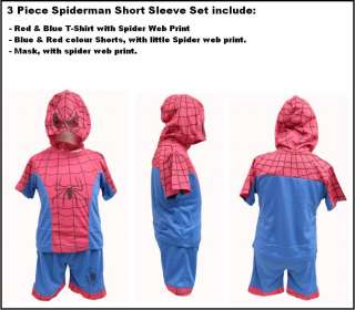   Batman Spiderman Super Hero Character Party Costume Summer Set  