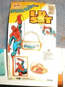 VINTAGE 1982 SPIDERMAN SUPER HERO ID SET TOY BRACELET BADGE RING W 