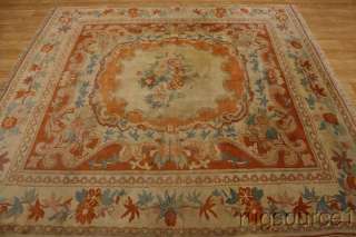 RARE FLORAL SQUARE 9X9 OUSHAK TURKISH ORIENTAL AREA RUG WOOL CARPET 