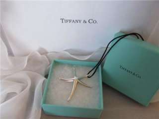   Tiffany & Co. Elsa Peretti Starfish 2 1/8 Necklace Black Silk Cord