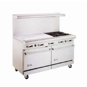   60 Gas Range w/ 4 Burners 36 Griddle & Std Oven & Storage Appliances