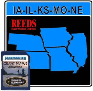 Lakemaster Great Plains States Lake Map SD Card for Humminbird 