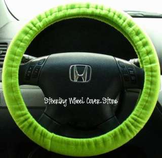 Car Steering Wheel Cover Soft Lime Green Neon Print NEW  