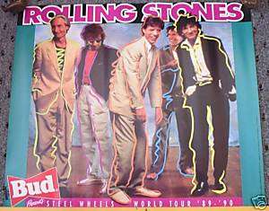 ROLLING STONES promotional POSTER collectible budweiser  