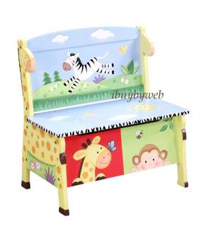 Kids Sunny Safari Storage Bench Seat Jungle Animal NEW  