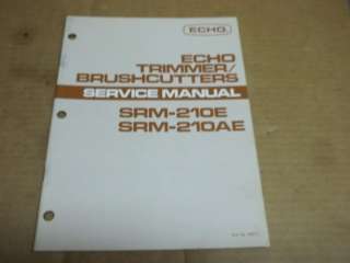 c837] Echo Service Manual SRM 210E 210AE String Trimmer  