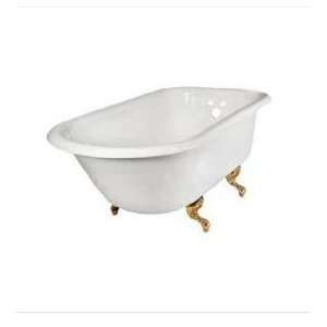 Imports 403449 Traditional 54 in. Roll Top Cast Iron Tub with Tub Wall 